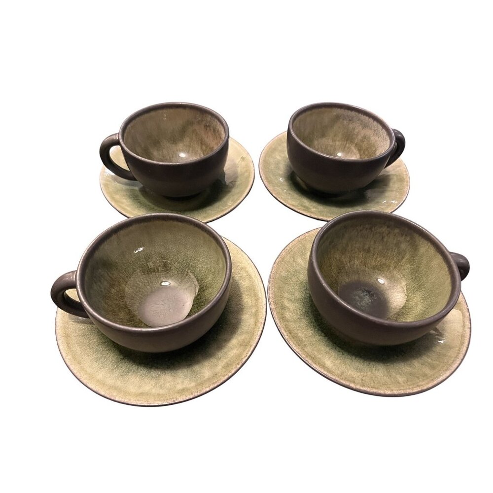 Jars France Samoa Vert Cups And Saucers Set of 4